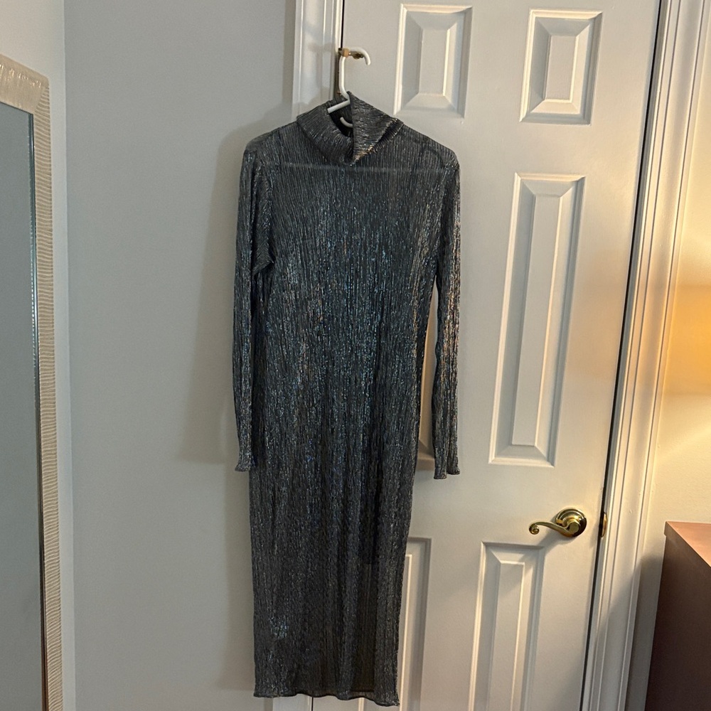BCBGMaxAzria Metallic Long Sleeve Dress